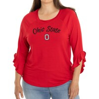 Women's  Scarlet Ohio State Buckeyes Renata 3/4-Sleeve T-Shirt