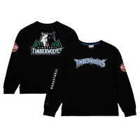 Men's Mitchell & Ness Black Minnesota Timberwolves Hardwood Classics There and Back Pullover Sweatshirt