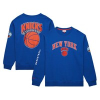 Men's Mitchell & Ness Royal New York Knicks Hardwood Classics There and Back Pullover Sweatshirt