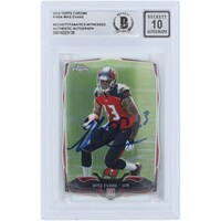 Mike Evans Tampa Bay Buccaneers Autographed 2014 Topps Chrome #185 Beckett Fanatics Witnessed Authenticated 10 Rookie Card