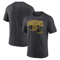 Men's Fanatics Branded  Heather Charcoal Boston Bruins Centennial Team Tri-Blend T-Shirt
