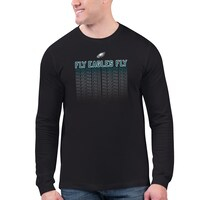 Men's Starter Black Philadelphia Eagles Slogan Long Sleeve T-Shirt