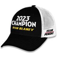 Men's Team Penske Black/White Ryan Blaney 2023 NASCAR Cup Series Champion Trophy Adjustable Hat