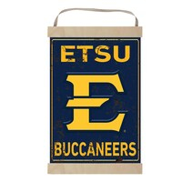 ETSU Buccaneers Reversible Faux Rust Banner Sign