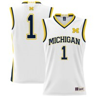 Youth GameDay Greats #1 White Michigan Wolverines Lightweight Basketball Jersey