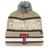 Men's '47  Khaki Texas Rangers 2023 World Series Champions Cuffed Knit Hat with Pom