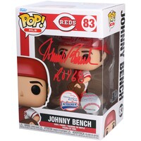 Johnny Bench Cincinnati Reds Autographed #83 Funko Pop! Vinyl Figure with "ROY 68" Inscription