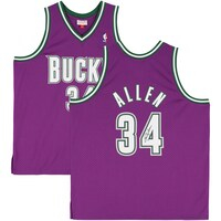 Ray Allen Milwaukee Bucks Autographed Purple Mitchell & Ness 2000-2001 Swingman Jersey