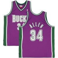 Ray Allen Milwaukee Bucks Autographed Purple Mitchell & Ness 2001-2002 Swingman Jersey