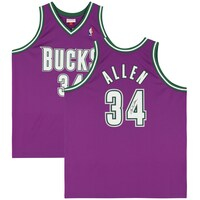 Ray Allen Milwaukee Bucks Autographed Purple Mitchell & Ness 2000-2001 Authentic Jersey
