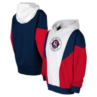Youth Ash/Navy New England Revolution Champion League Fleece Pullover Hoodie