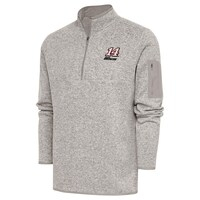 Men's Antigua Oatmeal Chase Briscoe Fortune Quarter-Zip Pullover Jacket