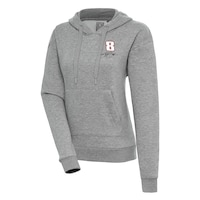 Women's Antigua  Heather Gray Kyle Busch Victory Pullover Hoodie