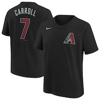 Youth Nike Corbin Carroll Black Arizona Diamondbacks 2024 Fuse Name & Number T-Shirt
