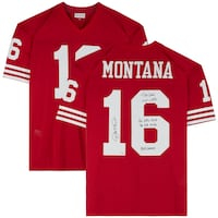 Joe Montana San Francisco 49ers Autographed Red Mitchell & Ness Authentic Jersey with Career Stats Inscriptions - Limited Edition #1 of 16