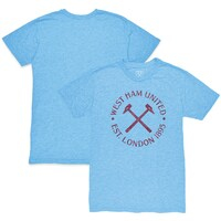 Men's 1863FC  Light Blue West Ham United Mono Crest Twisted Tri-Blend Slub T-Shirt