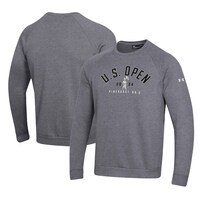 Men's 2024 U.S. Open  Under Armour Heather Gray Rival Fleece Raglan Pullover Sweatshirt