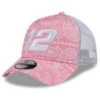 Men's New Era  Pink Ryan Blaney 9FORTY A-Frame Trucker Paisley Adjustable Hat