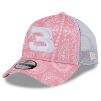 Men's New Era  Pink Austin Dillon 9FORTY A-Frame Trucker Paisley Adjustable Hat