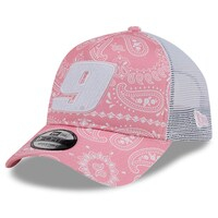 Men's New Era  Pink Chase Elliott 9FORTY A-Frame Trucker Paisley Adjustable Hat