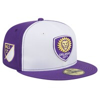 Men's New Era White/Purple Orlando City SC 2024 Kick Off Collection 59FIFTY Fitted Hat
