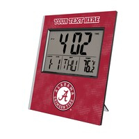 Keyscaper Alabama Crimson Tide Cross Hatch Personalized Digital Desk Clock