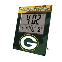 Keyscaper Green Bay Packers Color Block Personalized Digital Desk Clock
