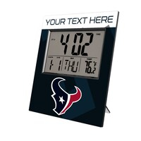 Keyscaper Houston Texans Color Block Personalized Digital Desk Clock