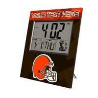 Keyscaper Cleveland Browns Color Block Personalized Digital Desk Clock