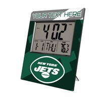 Keyscaper New York Jets Color Block Personalized Digital Desk Clock