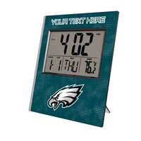 Keyscaper Philadelphia Eagles Cross Hatch Personalized Digital Desk Clock