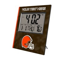 Keyscaper Cleveland Browns Cross Hatch Personalized Digital Desk Clock