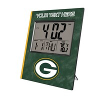 Keyscaper Green Bay Packers Cross Hatch Personalized Digital Desk Clock