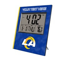 Keyscaper Los Angeles Rams Cross Hatch Personalized Digital Desk Clock