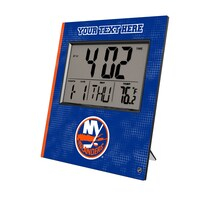 Keyscaper New York Islanders Cross Hatch Personalized Digital Desk Clock
