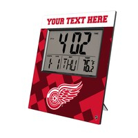 Keyscaper Detroit Red Wings Color Block Personalized Digital Desk Clock
