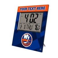 Keyscaper New York Islanders Color Block Personalized Digital Desk Clock