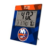 Keyscaper New York Islanders Color Block Digital Desk Clock