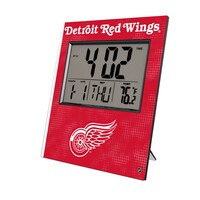 Keyscaper Detroit Red Wings Cross Hatch Digital Desk Clock