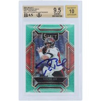 Tom Brady Tampa Bay Buccaneers Autographed 2021 Panini Select Green Disco Prizm #201 #5/5 Beckett Fanatics Witnessed Authenticated 9.5/10 Card - 9.5,9.5,9.5,9 Subgrades