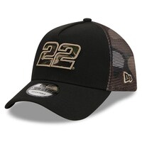Men's New Era  Black Joey Logano  Camo 9FORTY A-Frame Trucker Adjustable Hat