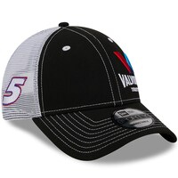 Men's New Era  Black/White Kyle Larson Valvoline 9FORTY Trucker Adjustable Hat