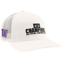 Men's Zephyr  White Washington Huskies 2023 Pac-12 Football Conference Champions Locker Room Adjustable Trucker Hat