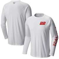 Men's Columbia  White Joey Logano  Terminal Tackle Omni-Shade Long Sleeve T-Shirt