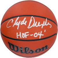 Clyde Drexler Portland Trail Blazers Autographed Wilson Authentic Series Indoor/Outdoor Basketball with "HOF 04" Inscription