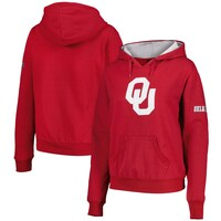 Women's Stadium Athletic Crimson Oklahoma Sooners Big Logo Pullover Hoodie