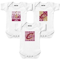 Newborn & Infant Chad & Jake White Cleveland Cavaliers 3-Pack Bodysuit Set