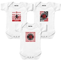 Newborn & Infant Chad & Jake White Toronto Raptors 3-Pack Bodysuit Set
