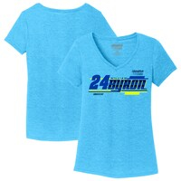 Women's Hendrick Motorsports Team Collection  Blue William Byron Tri-Blend V-Neck T-Shirt