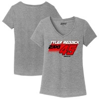 Women's 23XI Racing  Gray Tyler Reddick Tri-Blend V-Neck T-Shirt